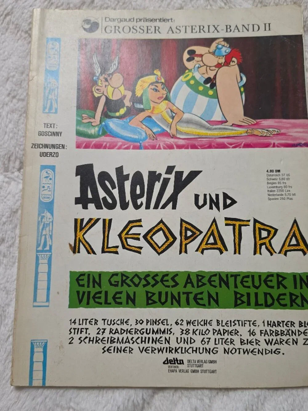 Vintage 1968 Asterix und Kleopatra German Comic Grosser Band II Delta Ehapa